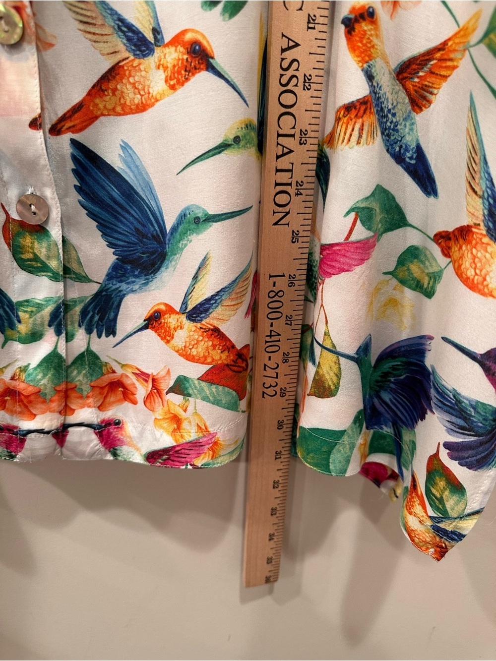 John Mark Hummingbird Floral  Button Down Blouse Novelty Print Quirky Sz 2X - Picture 5 of 12
